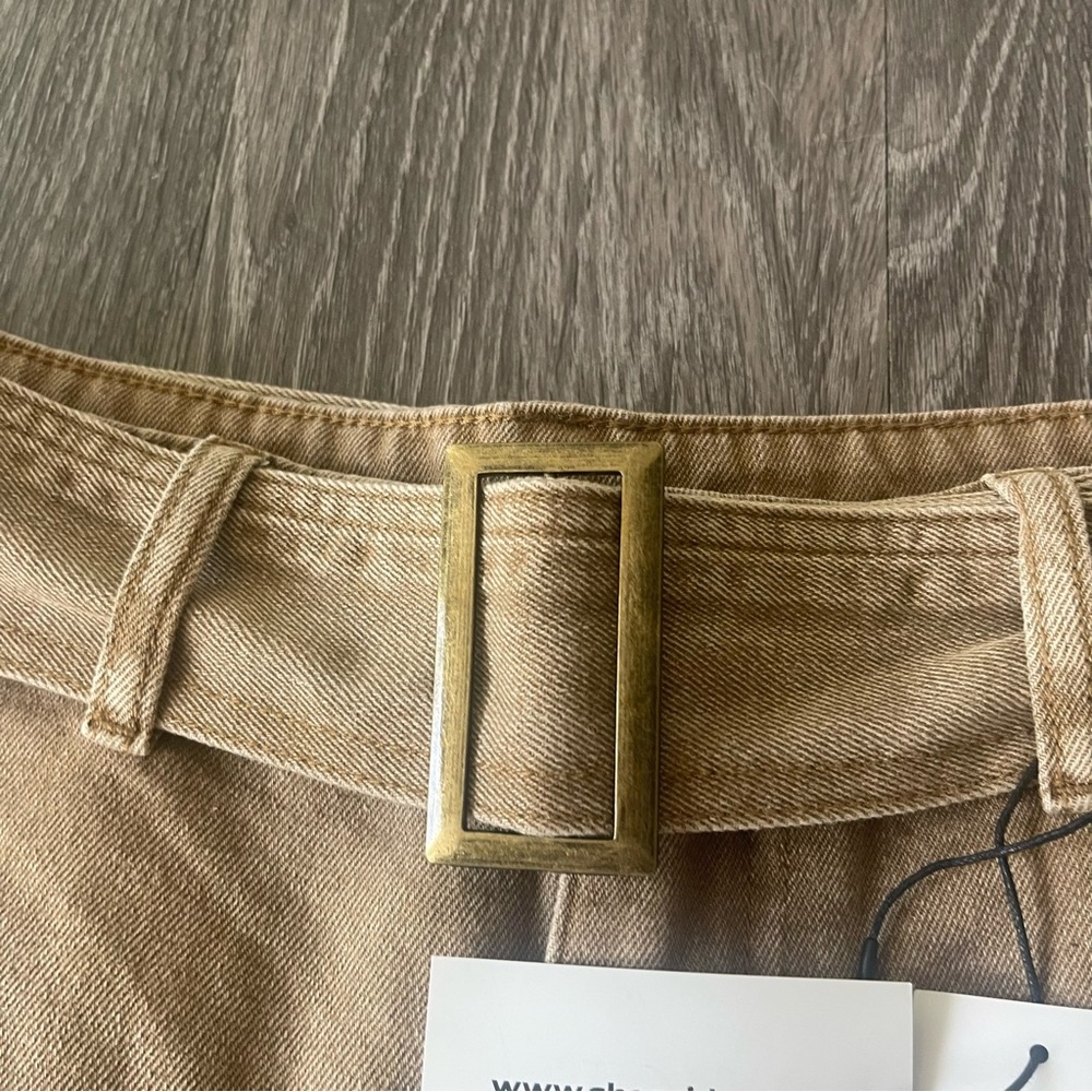 Cider Tan Belted Flare Jeans - Picture 5 of 8